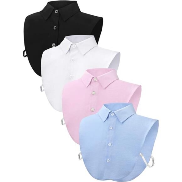 4 Pcs Fake Collar Detachable False Dickey Collar Half Shirts Round for - Picture 1 of 6